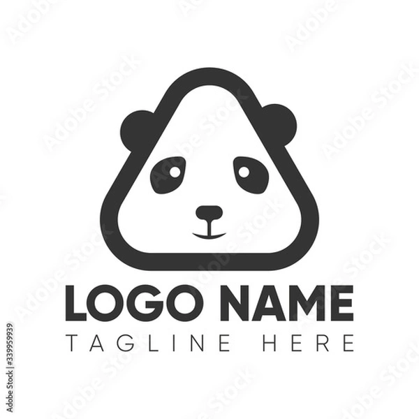 Obraz Panda triangle logo design. Panda triangle icon design