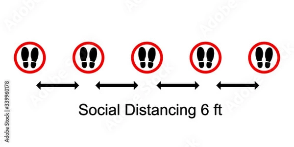 Obraz Social distancing concept.Prevent contact from the virus Covid-19