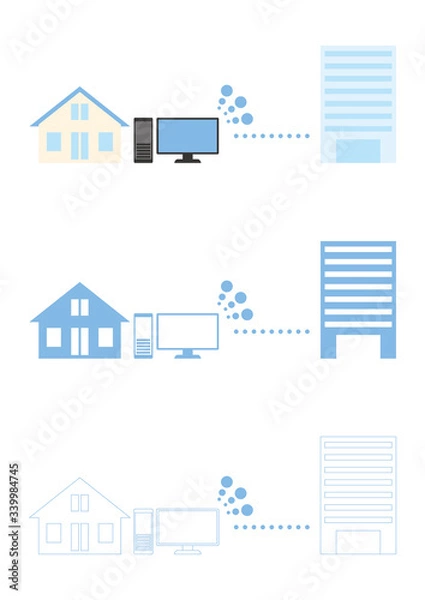 Obraz リモートワークのイラスト