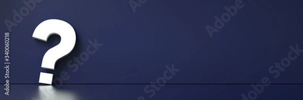 Fototapeta question mark in front of a red color wall background. Business support concept - 3D Rendering.