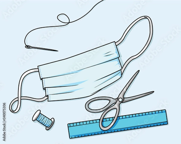 Fototapeta DIY Face Mask and tools for making one