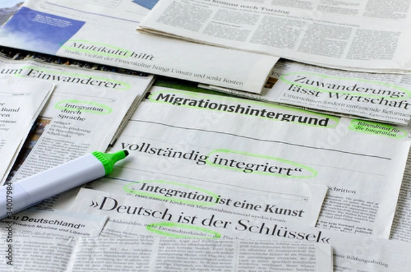 Fototapeta Migranten und Integration