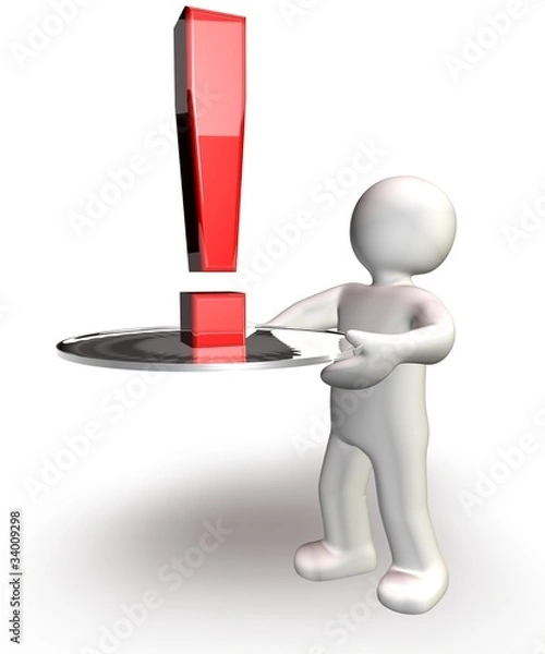 Fototapeta Ausrufezeichen auf dem Silbertablett