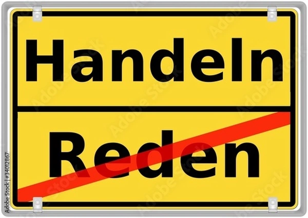 Obraz Handeln vs. Reden