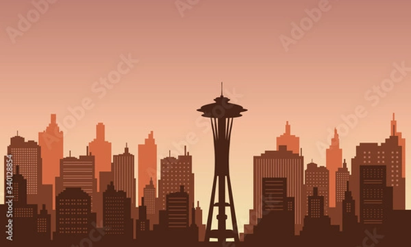 Obraz Background in the downtown with afternoon sky