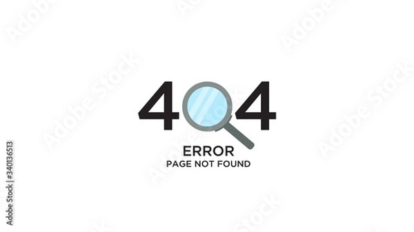 Fototapeta Magnifying Glass 404 Error Warning Page for Website Development 4K size Background
