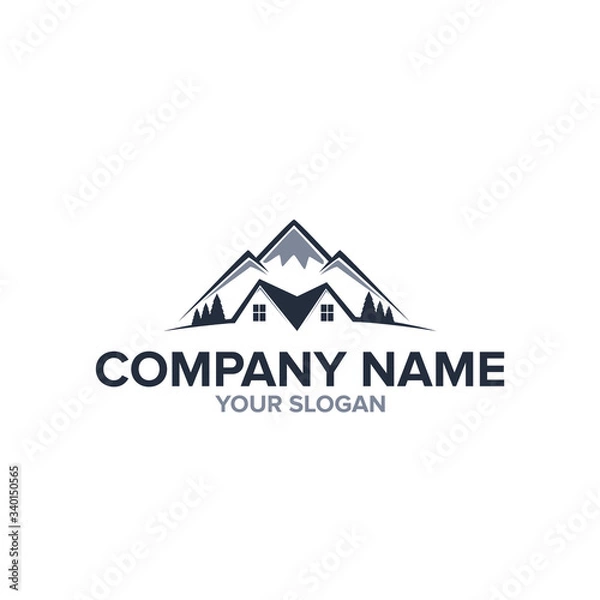 Obraz mountains real estate logo template