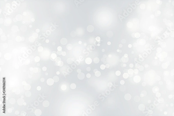 Fototapeta abstract grey and silver background with sparkle glow white. texture pattern soft light gray bokeh effect and shiny glitter. texture grey blur and silver light bokeh white dreamy. dreamy glow elegant