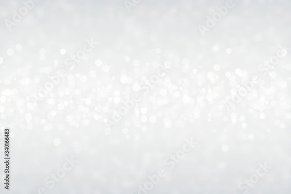 Fototapeta abstract grey and silver background with sparkle glow white. texture pattern soft light gray bokeh effect and shiny glitter. texture grey blur and silver light bokeh white dreamy. dreamy glow elegant
