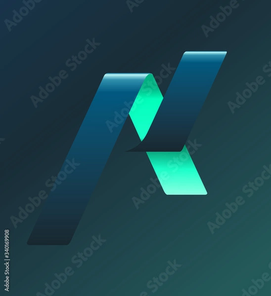 Obraz Blue letter K gradient style