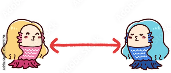 Fototapeta ソーシャルディスタンス　アマビエ