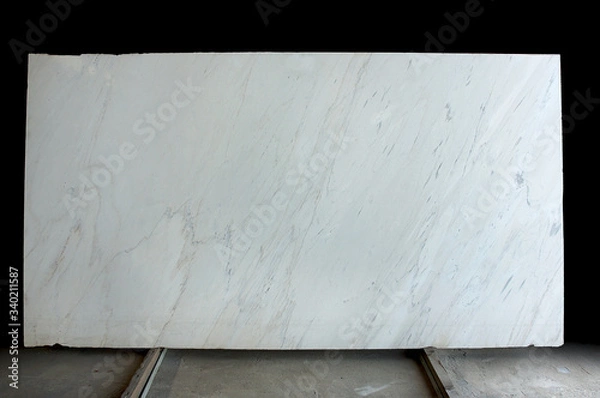 Fototapeta Large slab of white Volokas Marble with a pattern