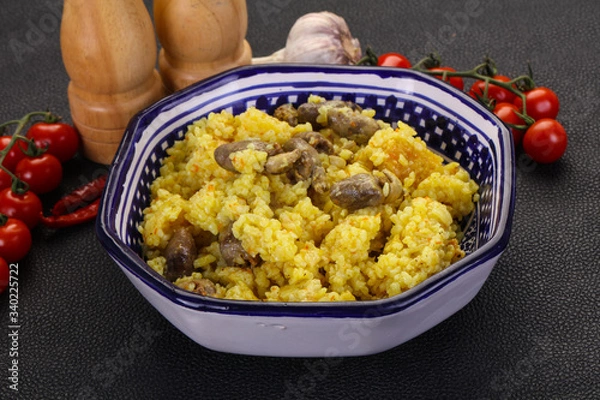 Obraz Rice with Chicken hearts
