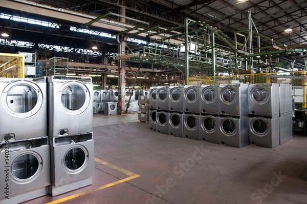 Obraz Factory: washing machine production