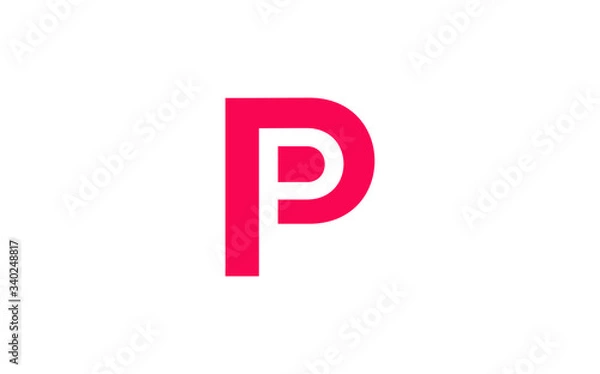 Fototapeta PP or P Uppercase Letter Initial Logo Design, Vector Template