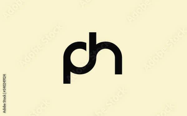 Fototapeta ph or hp and p, h lowercase Letter Initial Logo Design, Vector Template