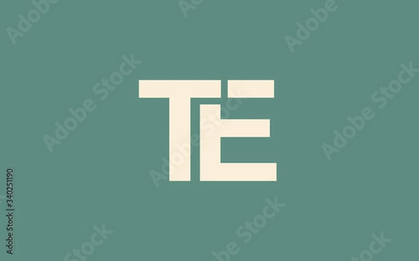 Fototapeta TE or ET and T, E Uppercase Letter Initial Logo Design, Vector Template