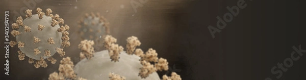 Fototapeta SARS-CoV-2 Virus
Illustration based on actual structural biology data with accurate scaling:
Surface spikes based on Cryo-EM structure of spike glycoprotein (Veesler et ali., 2020).