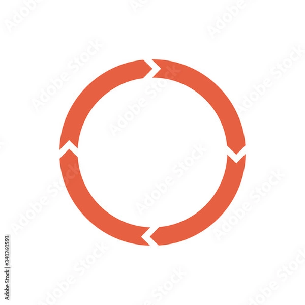 Obraz Circle arrows for infographic. Simple flat 360 diagram icon.