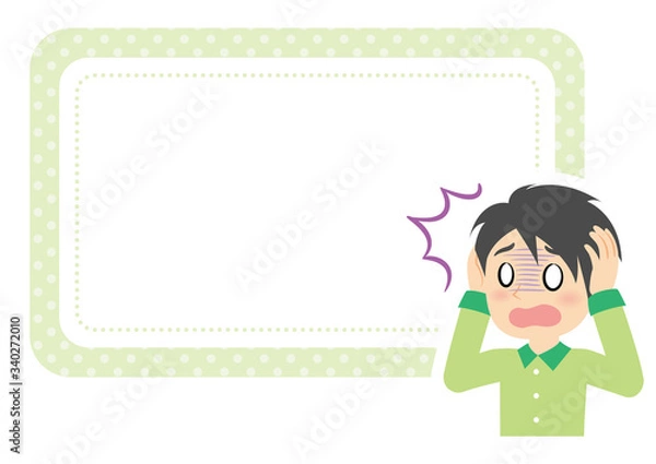 Obraz 男性の表情フレーム　ショック