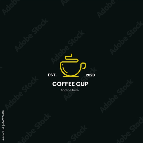 Obraz beautiful coffee cup logo design.