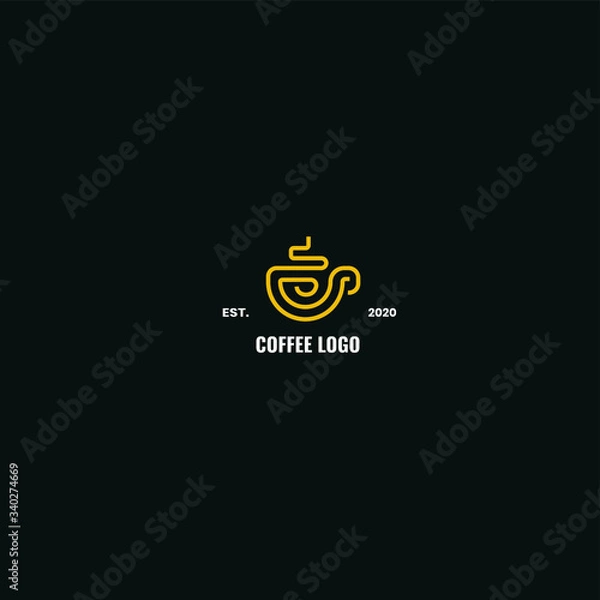 Obraz Abstract coffee cup logo design.