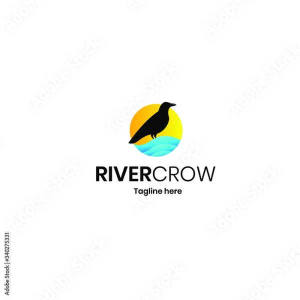 Obraz company logo vector crow design.
