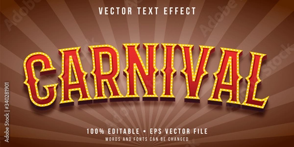 Obraz Editable text effect - carnival circus style