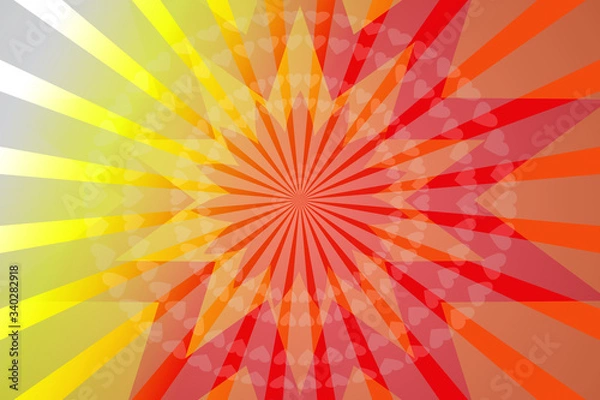 Fototapeta abstract, orange, red, illustration, color, pattern, yellow, light, design, wallpaper, bright, texture, decoration, colorful, pink, circle, graphic, backdrop, art, green, sun, valentine, bokeh, flower