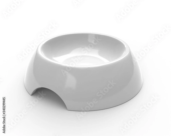 Obraz Pet bowl mockup. Dogs  food container template. 3d render.