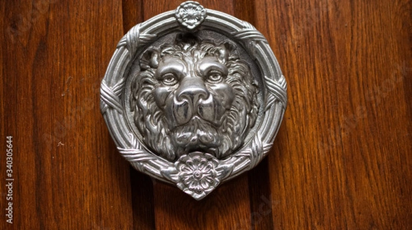 Obraz Silber Lion head door knocker.