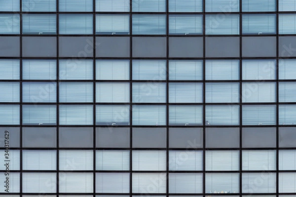 Fototapeta Glass facade modern architecture office building rectangular pattern texture