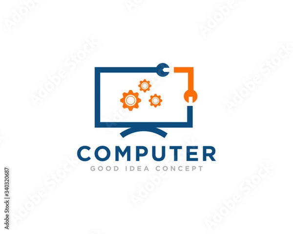 Fototapeta Computer Technology Logo Icon Design Vector