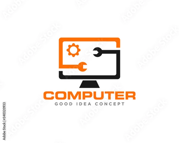 Fototapeta Computer Technology Logo Icon Design Vector