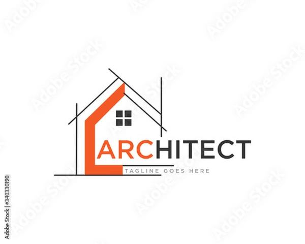 Obraz Architekt budowy Logo wektor