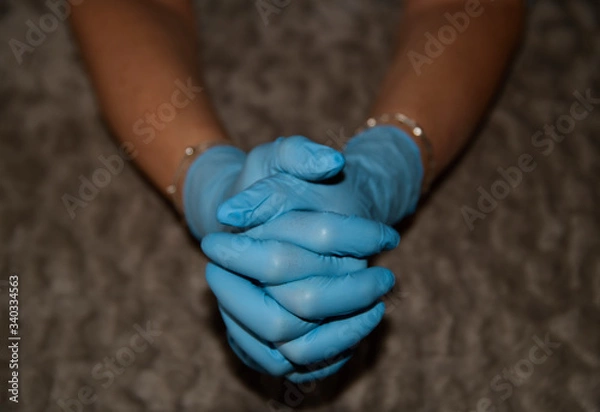 Fototapeta Covid 19 protective gloves