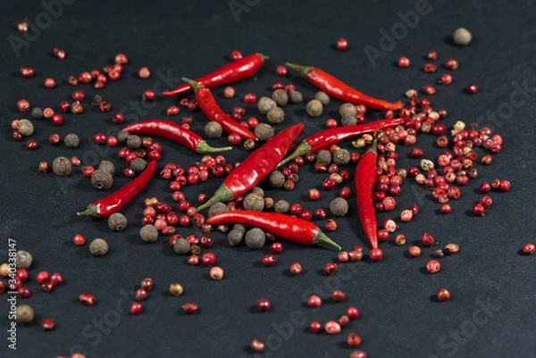 Obraz Red Pepper on  a black background.