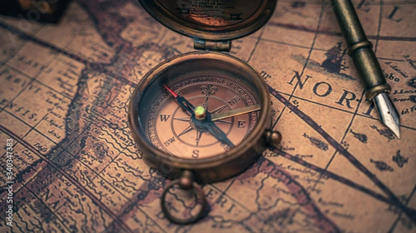 Fototapeta Pirate Nautical Compass