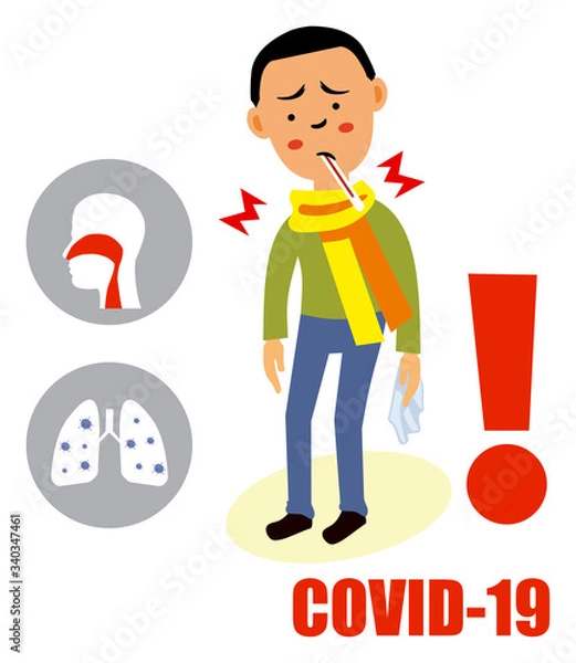 Obraz Coronavirus symptoms, healthcare and medicine infographic on the white backround