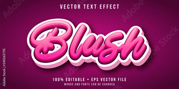 Obraz Editable text effect - pink blush style