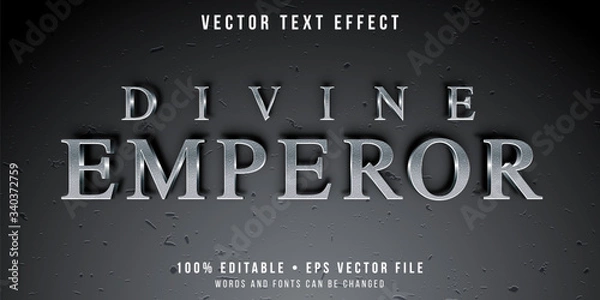 Obraz Editable text effect - textured silver style