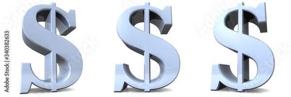 Obraz Dollar symbol silver sign 3d