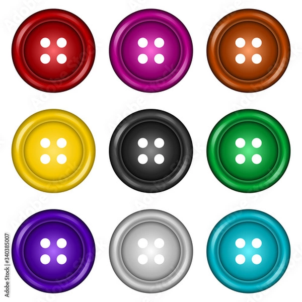 Fototapeta set of buttons in color