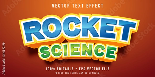 Fototapeta Editable text effect - science cartoon style