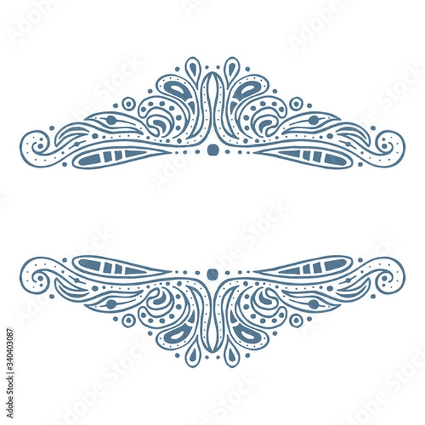 Fototapeta Frames with decorative floral patterns. Vector illustration.