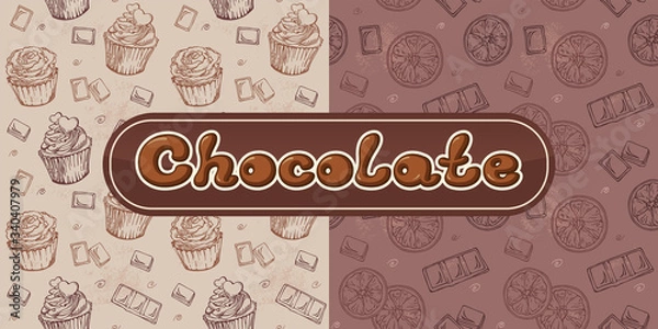 Obraz Seamless vector chocolate patterns for delicious design.