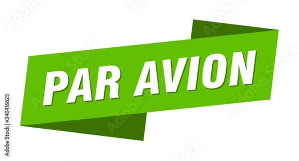 Fototapeta par avion banner template. par avion ribbon label sign