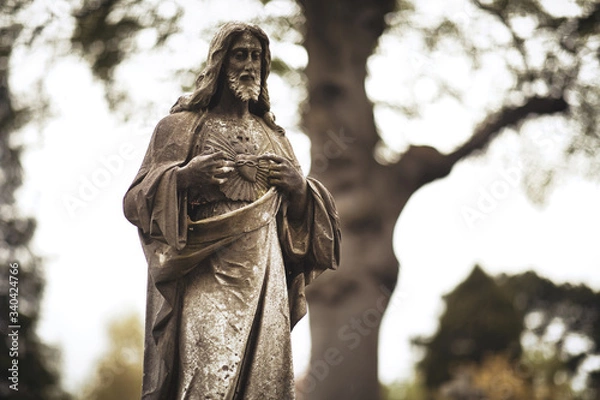 Fototapeta GLASNEVIN CEMETERY, Old graveyard with Celtic cross gravestones , Celtic cross Dublin Ireland