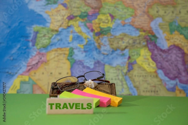 Fototapeta Travel around the world and record your bright and color experiences