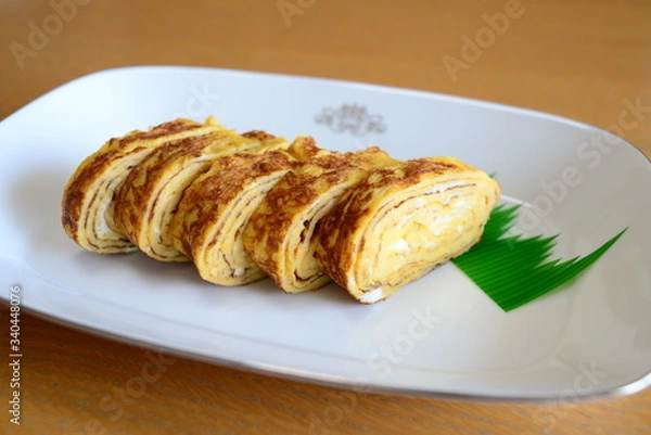 Obraz お皿の玉子焼き